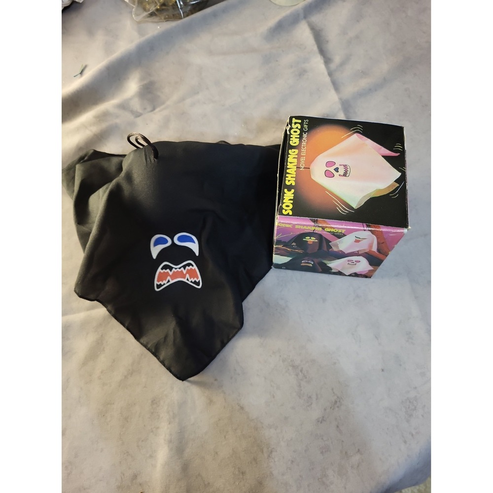 Vintage Sonic Shaking Hanging Ghost Decoration Prop Halloween Black Box Works